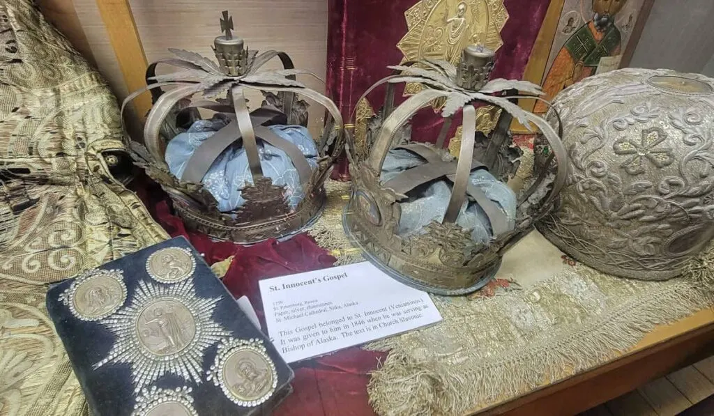 Religious artifacts inside St. Michael's Cathedral