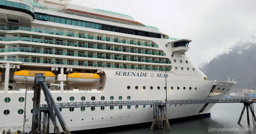 Serenade of the Seas in Sitka, Alaska on a rainy day
