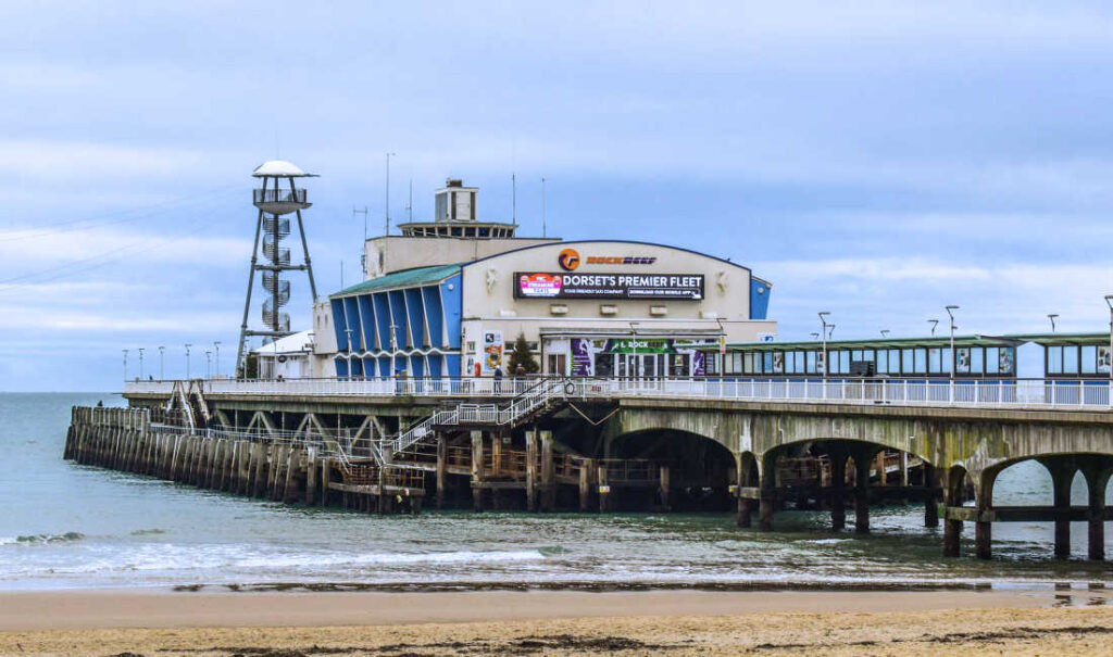 Bournemouth Pier, in Bournemouth, the largest seaside town in England