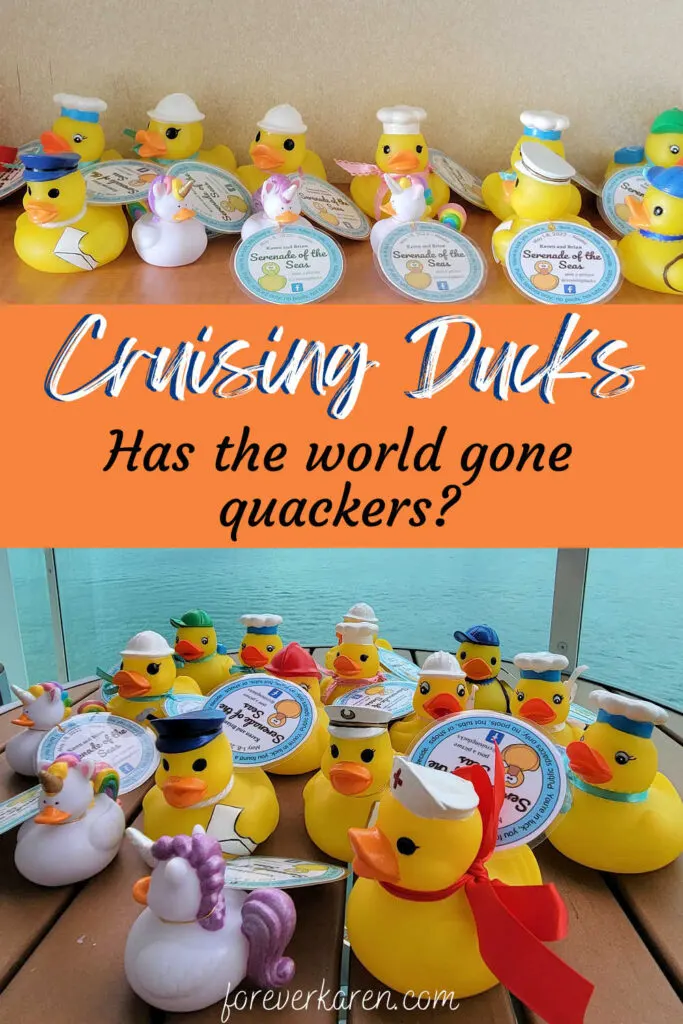 Tagged cruising ducks, ready to be hidden on a cruise ship