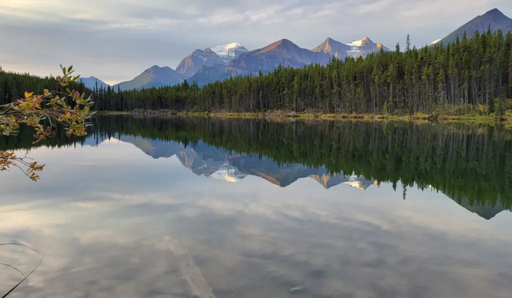 mirror reflections on Herbert Lake, Alberta