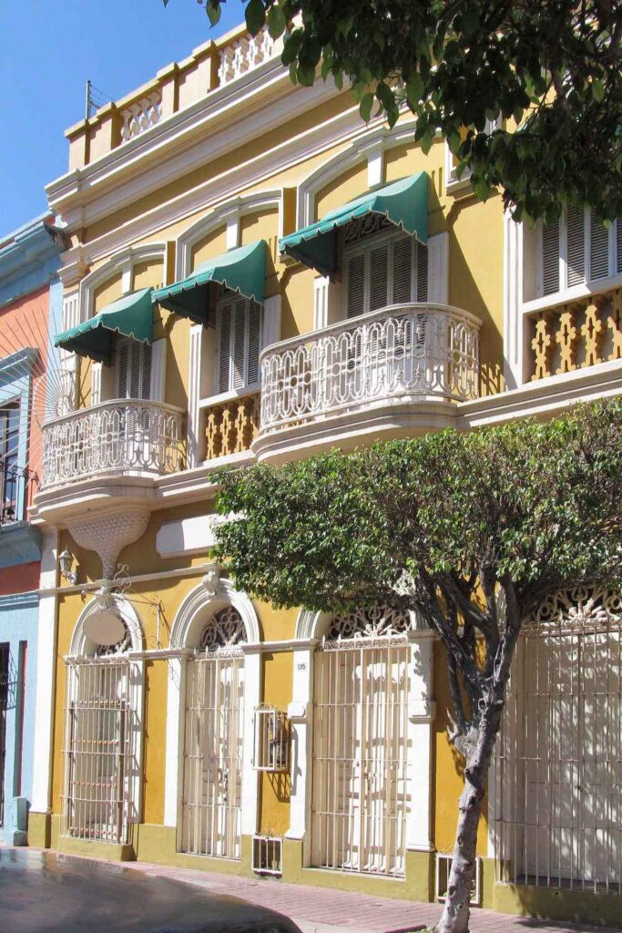 Colourful buildings of La Plazuela Machado, Mazatlan