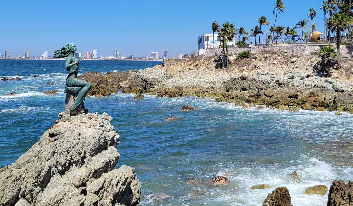 Mermaid statue on the Mazatlan waterfront