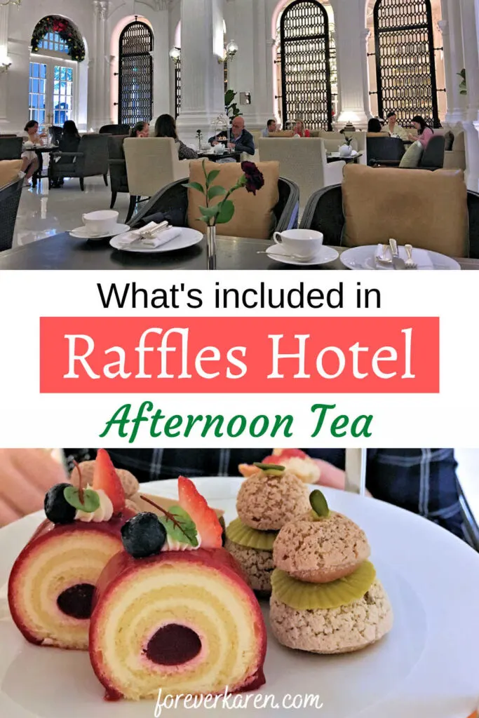 Raffles Hotel afternoon tea in the Tiffin Room with sweet treats