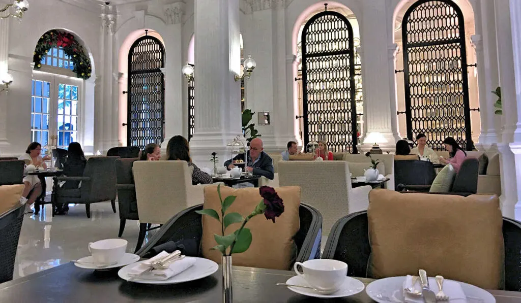 Raffles Hotel Tiffin Room where afternoon tea is served