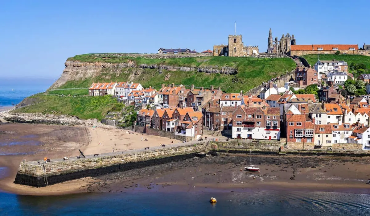 Whitby Harbor and Church of Saint Mary