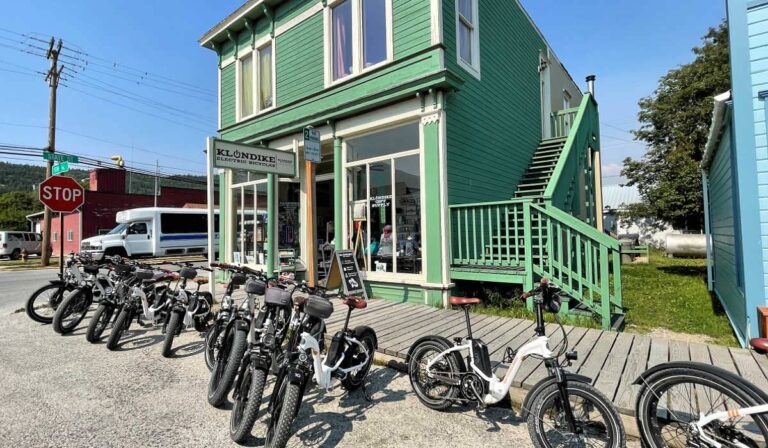 Klondike Electric Bicycles storefront in Skagway, Alaska
