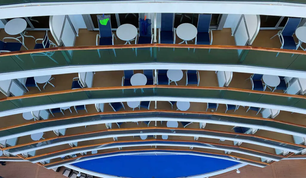 Cabins under the Princess Royal Class vessel's Skywalk have no privacy