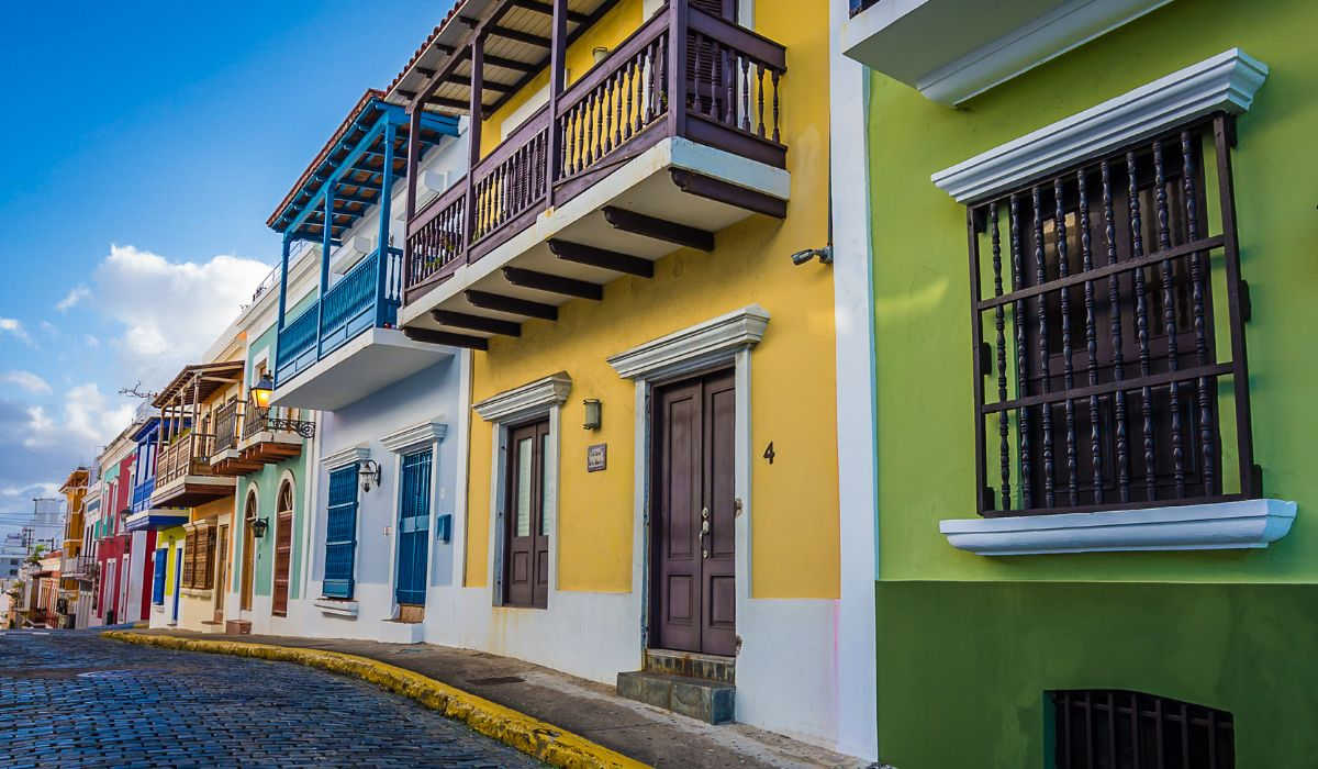 Colorful buildings in the historical area of Old San Juan, Puerto Rico