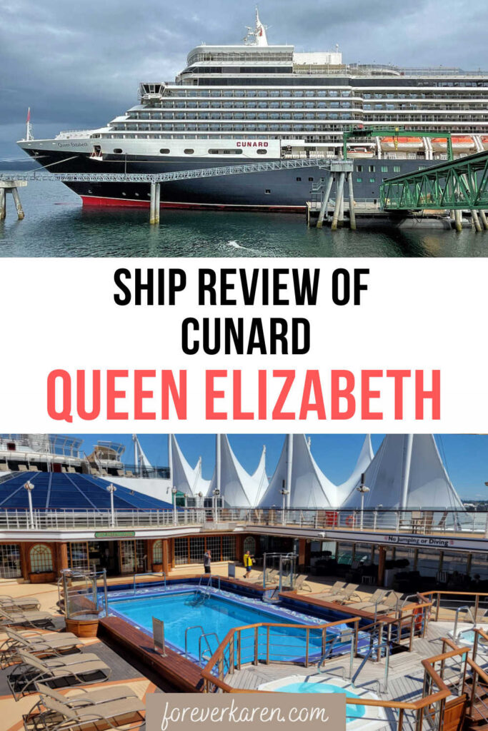 Cunard Queen Elizabeth cruise ship and Lido pool deck
