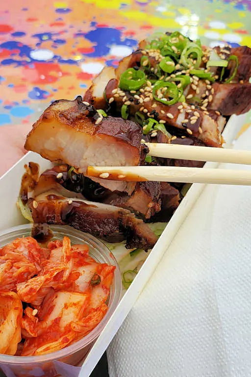 Pork belly and kimchi from the Richmond Night Market