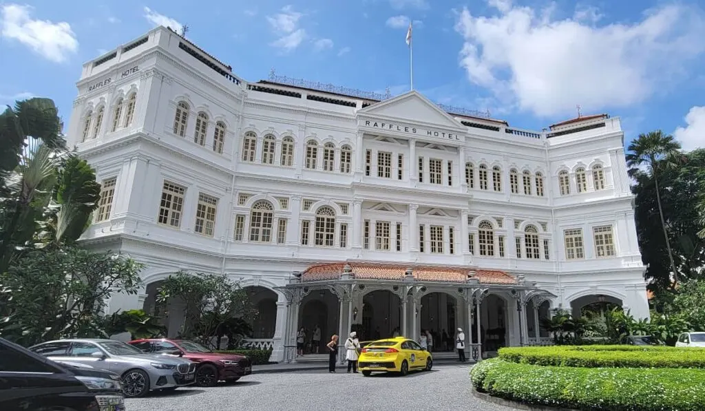 Entrance to the Raffles Hotel in Singapore