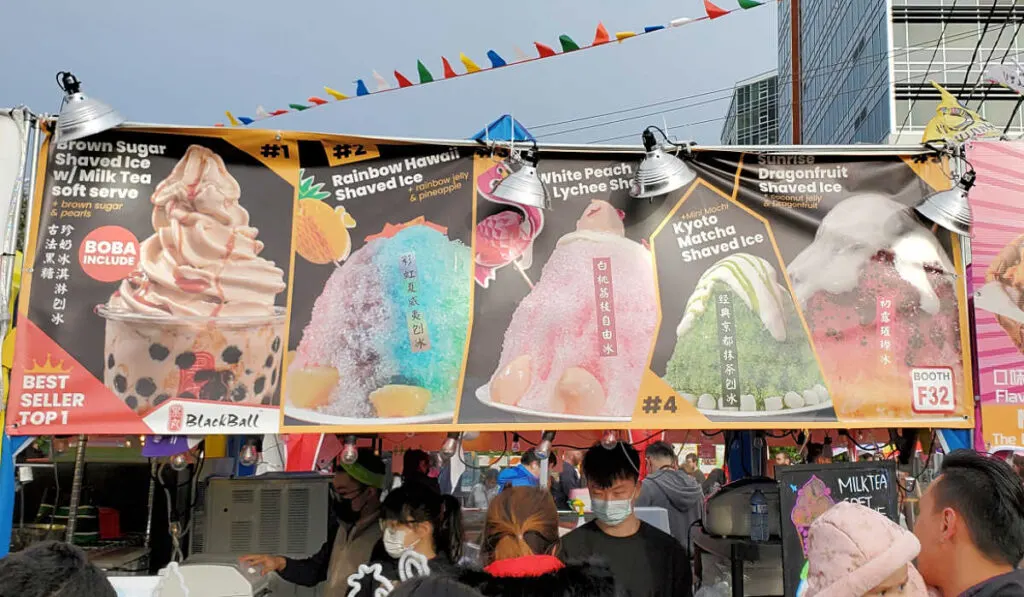 Shaved ice food booth at the Richmond Night Market