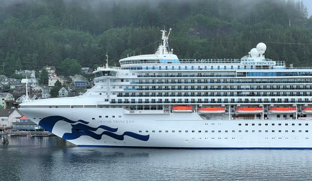 Grand Princess cruise ship docked in Ketchikan, Alaska