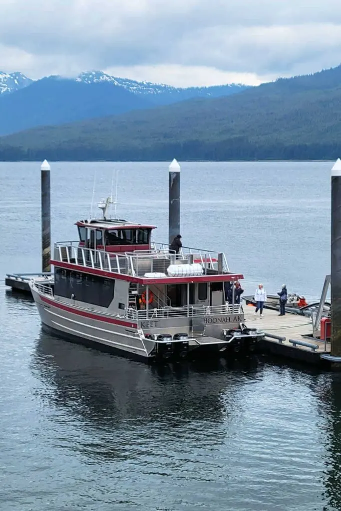 Whale-watching tour boat in Icy Strait Point