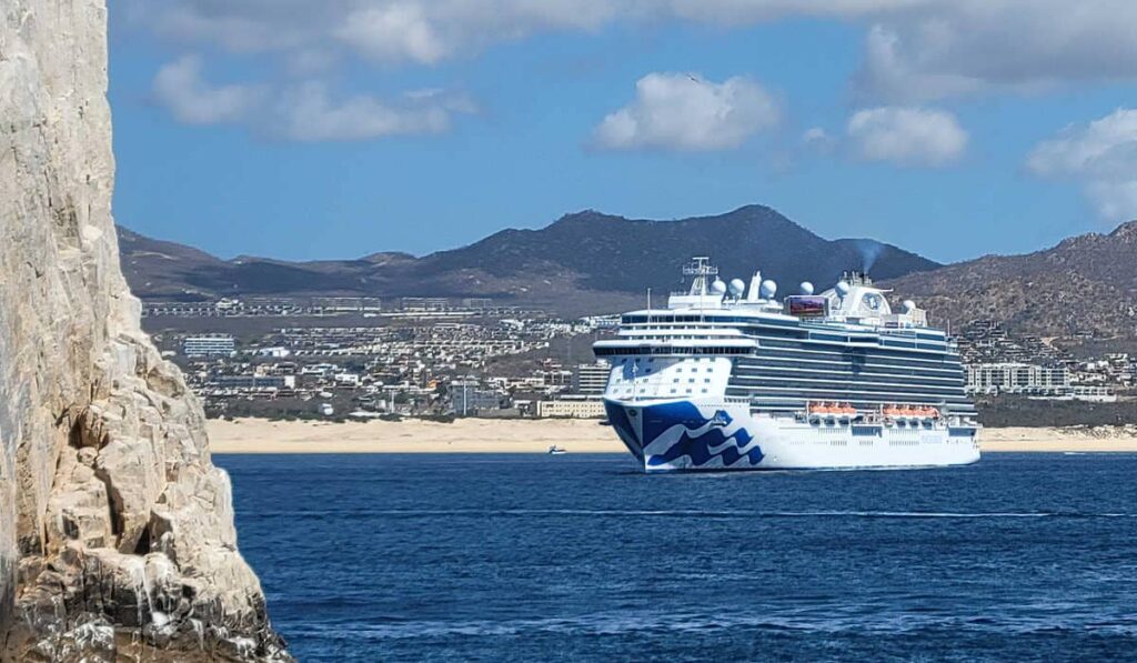 A Princess cruise ship in Cabo San Lucas, Mexico