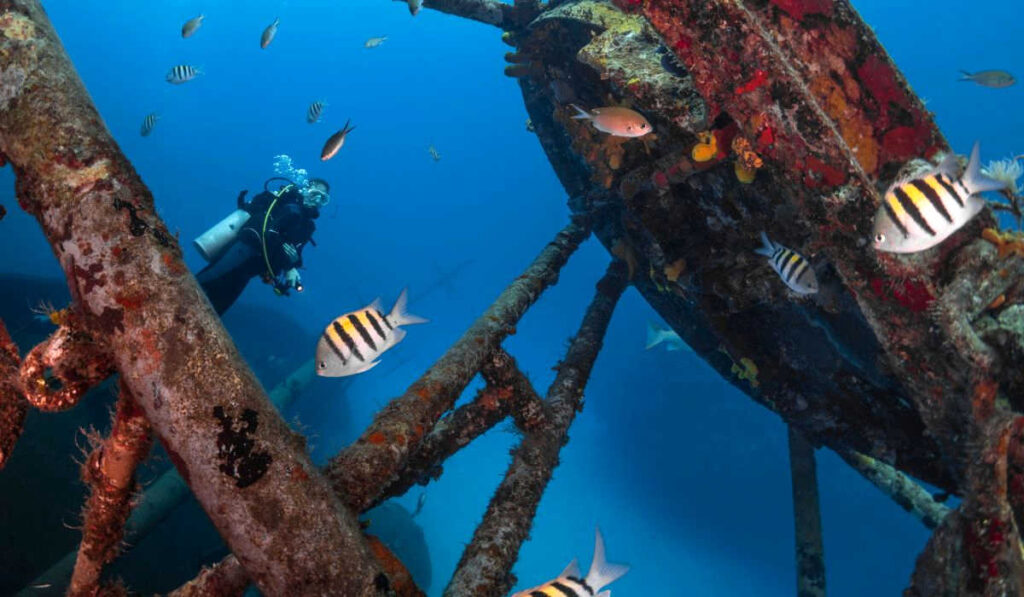 Scuba diving at USS Kittiwake in Grand Cayman