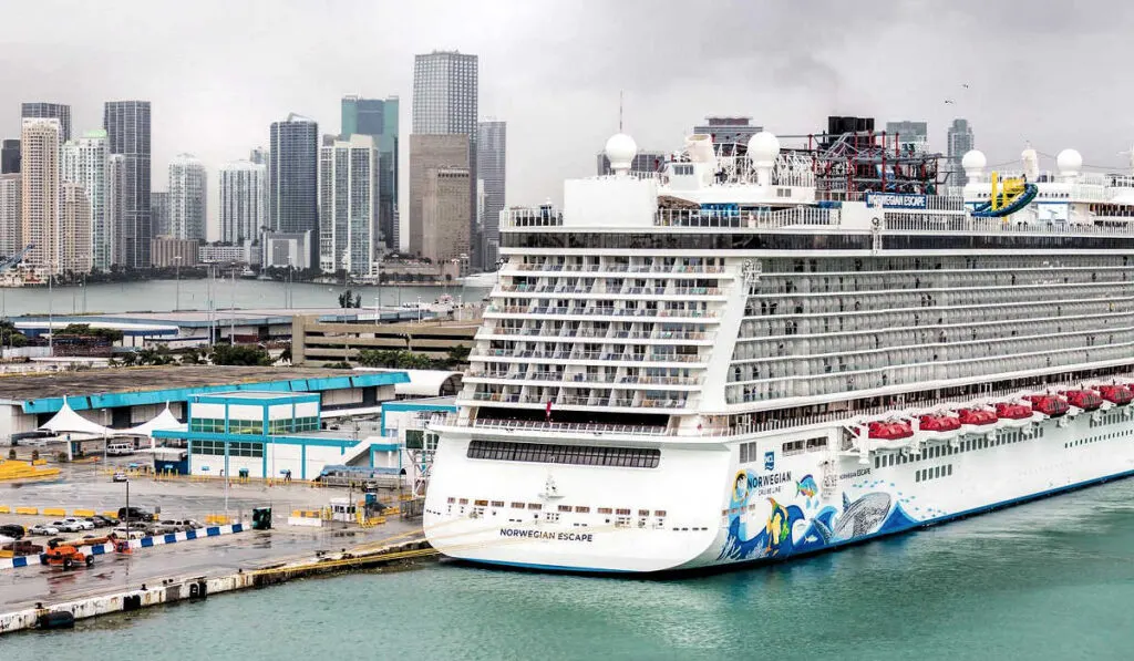 The Norwegian Escape docked in Miami, Florida