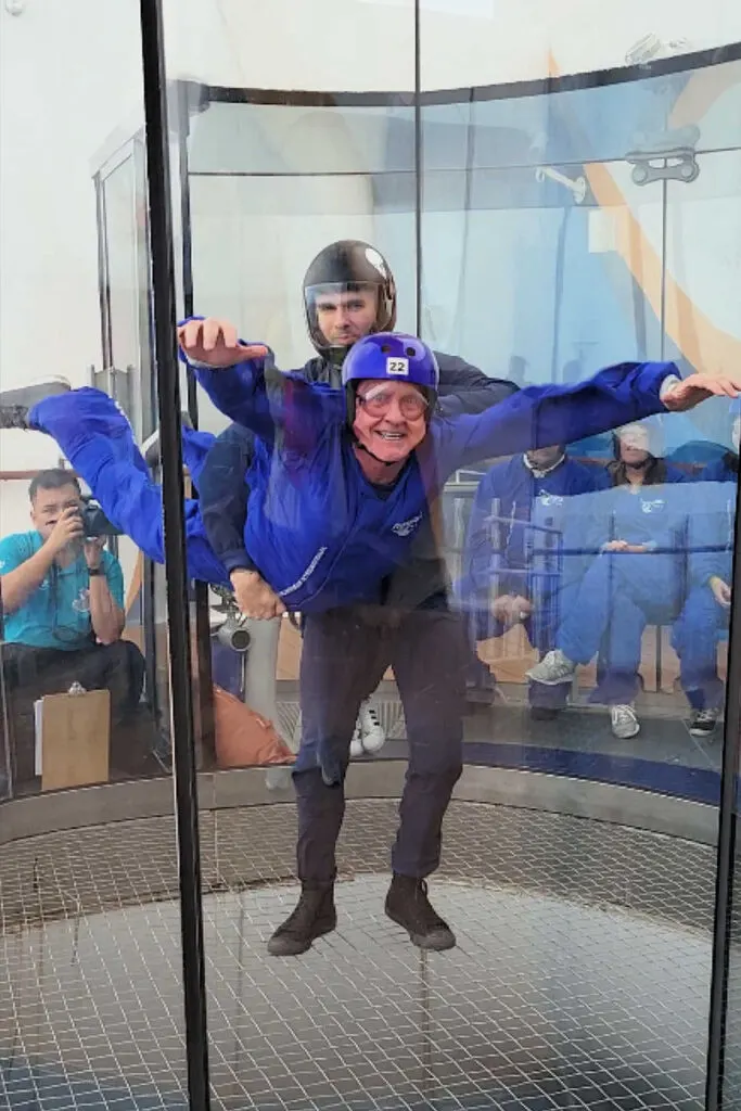 Brian skydiving on the Ovation of the Seas