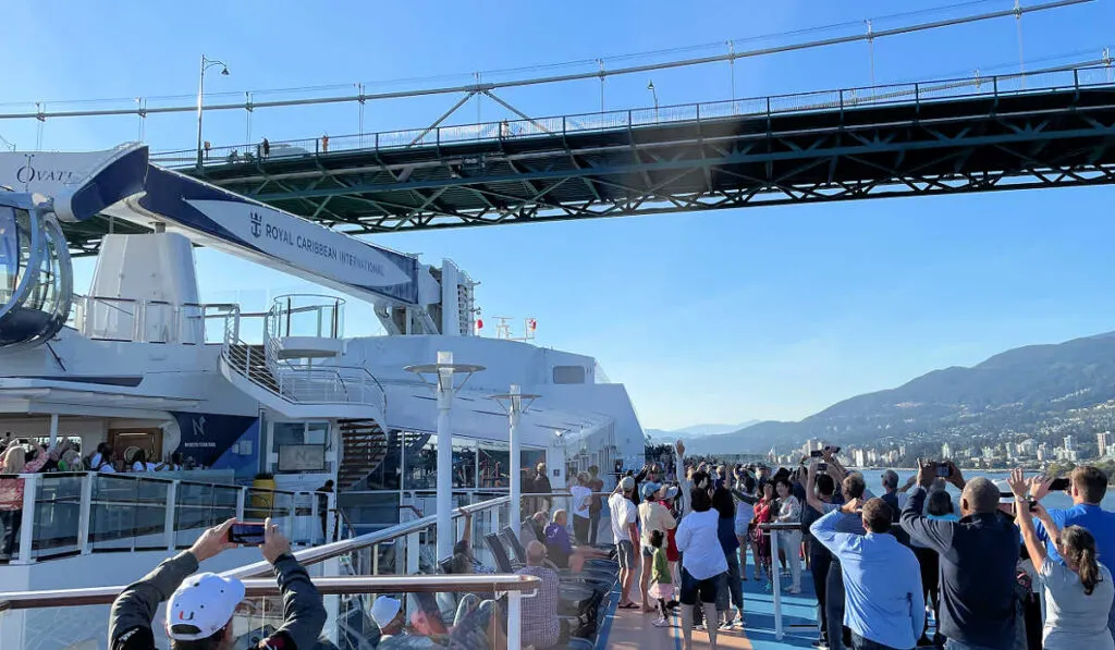 Cruising under the Lionsgate Bridge at low tide