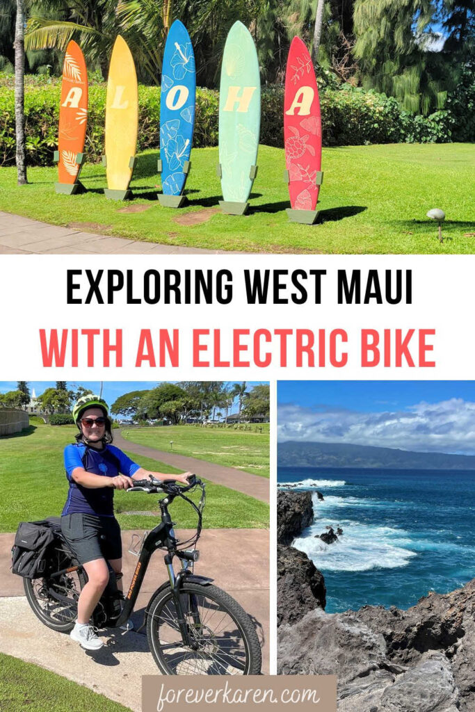 Riding an e-bike rental in west Maui