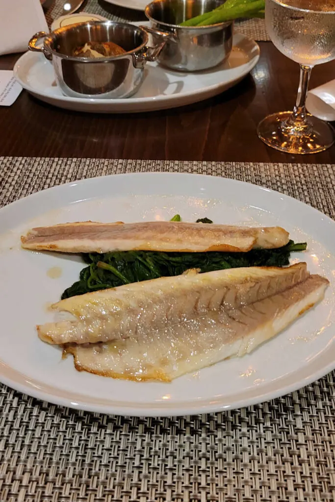 Grilled Branzino dinner on the Ovation of the Seas