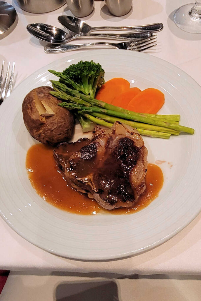 Grilled lamb chops on the Ovation of the Seas