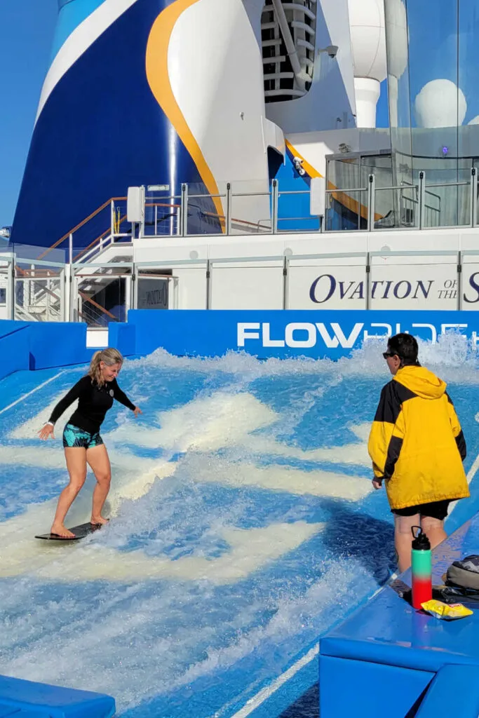 Guest on the Ovation of the Seas FlowRider