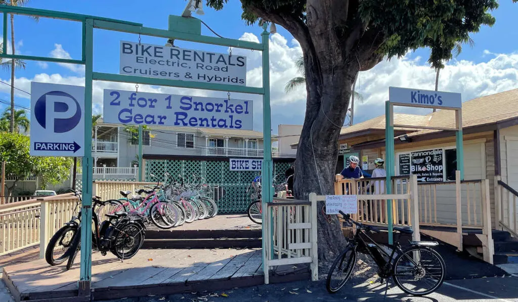 Kimo's e-bike rentals shop in Lahaina,, Maui