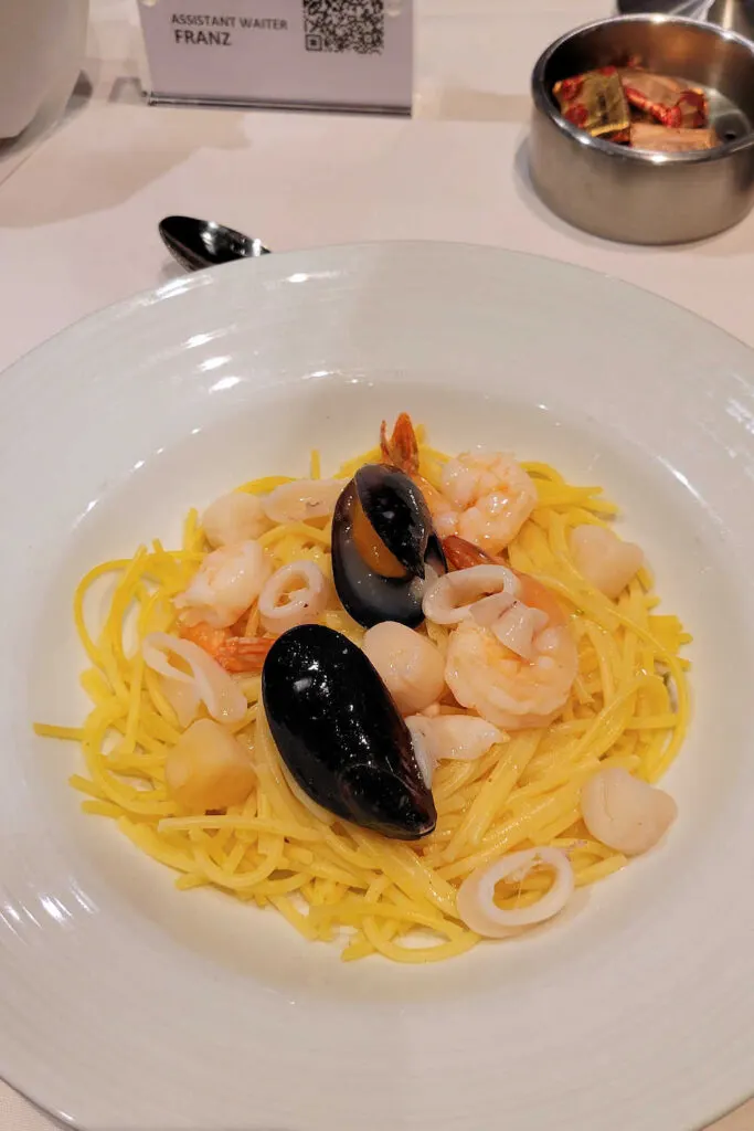Ovation of the Seas Seafood Linguine (gluten-free and lactose-free)
