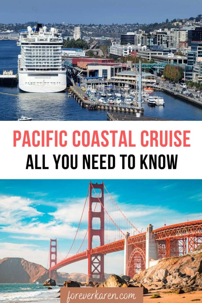 Pacific Northwest cruising and sailing under the Golden gate Bridge and the Norwegian Bliss docked in Seattle