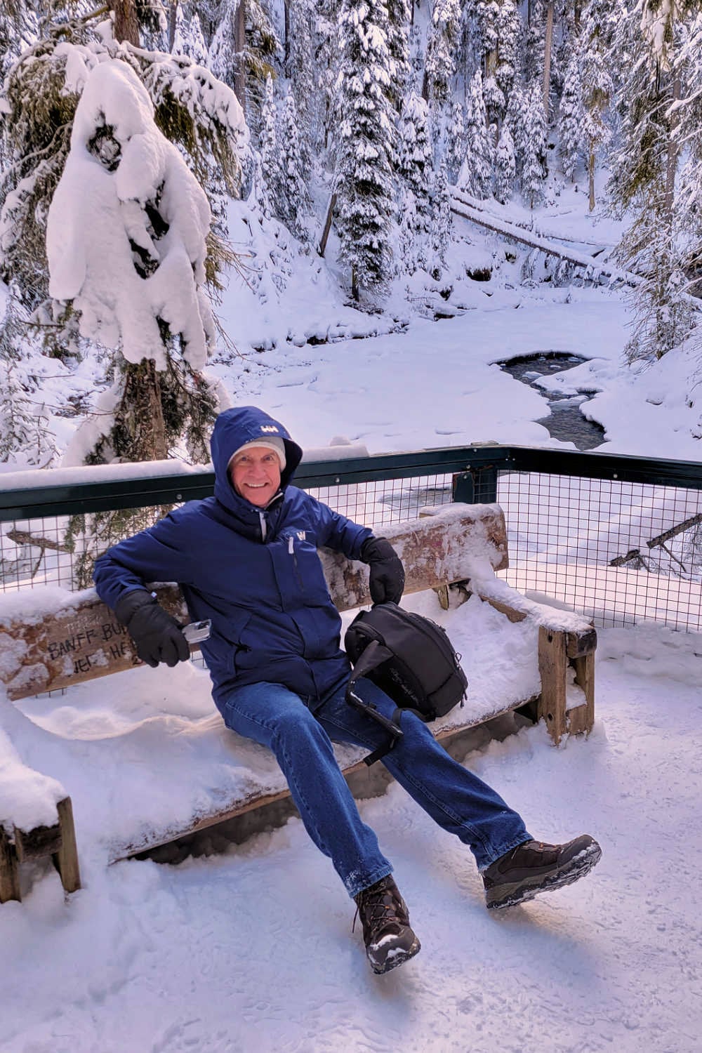 Brian, taking a break in Johnston Canyon
