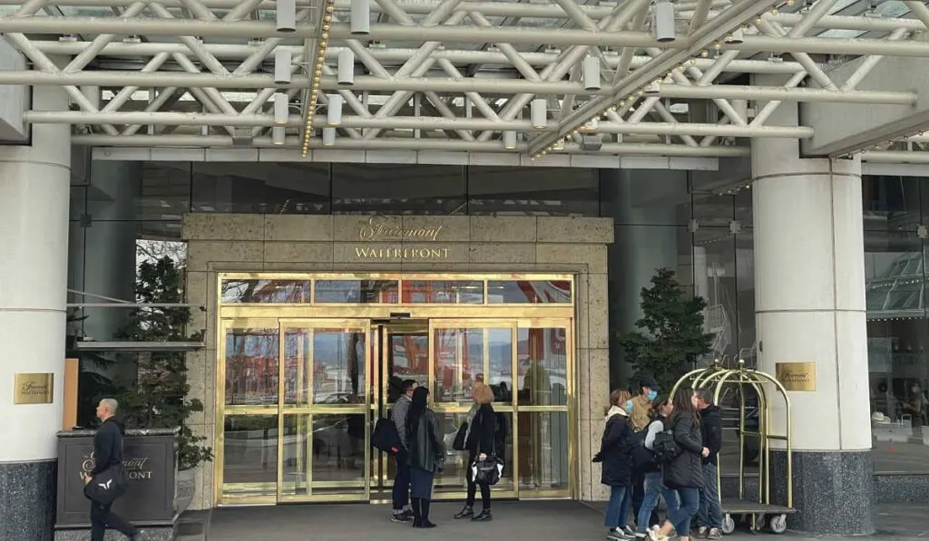 Entrance to the Fairmont Waterfront Hotel