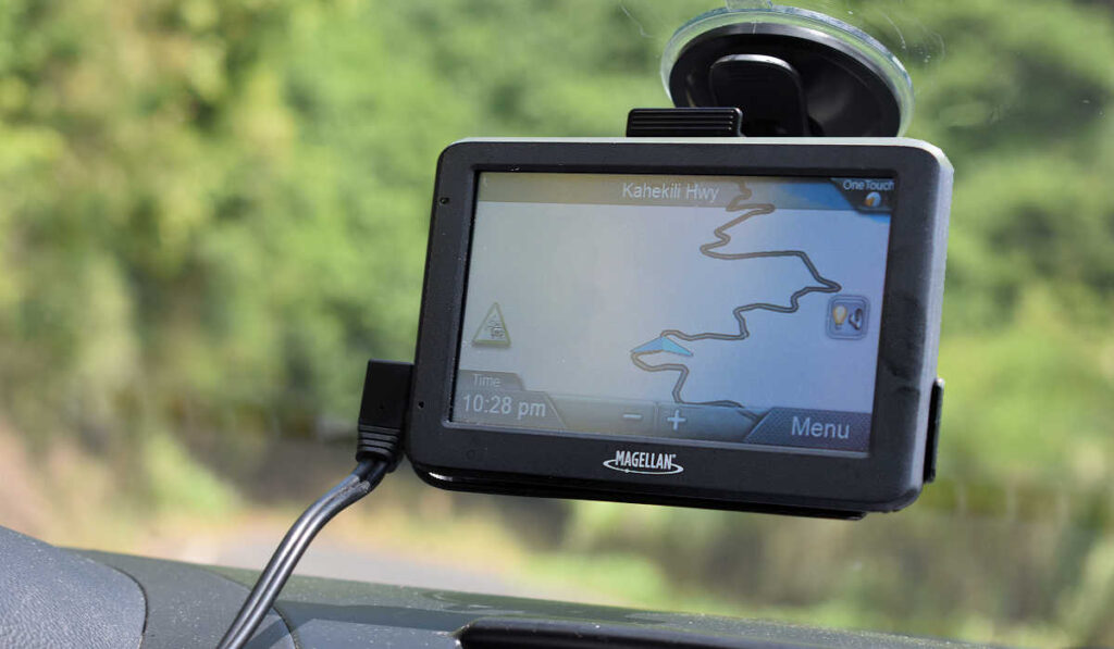My GPS showing the switchbacks on the Kahekili Hwy in Maui