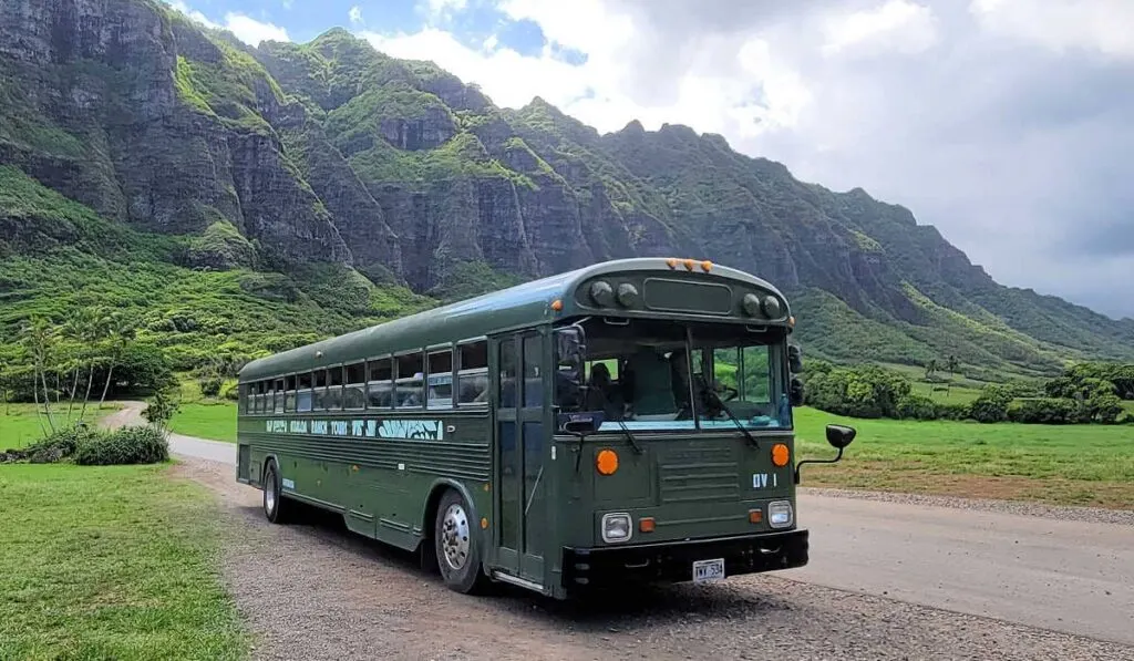 Kualoa Ranch Movie Sites Tour bus