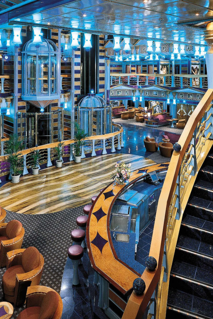 Metropolis, the central atrium on the Carnival Miracle cruise ship