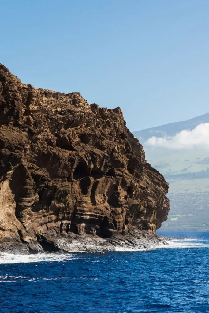 Rugged rock wall of Molokini