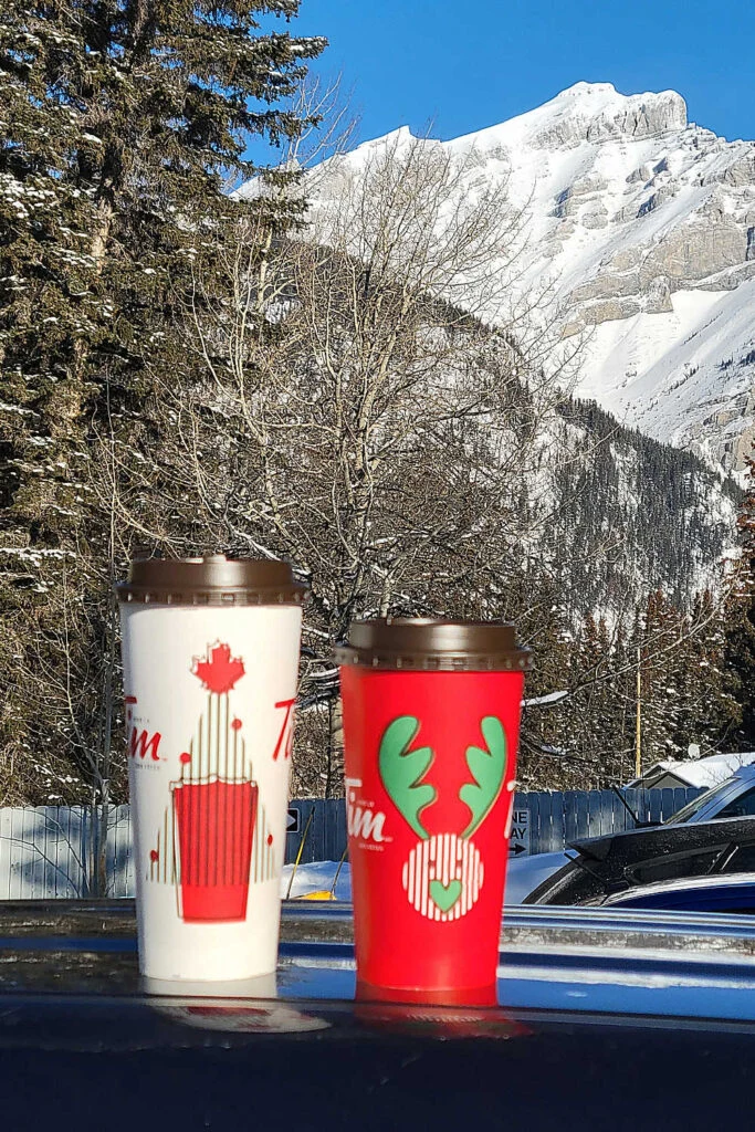 Tim Horton's iconic cups of coffee and tea