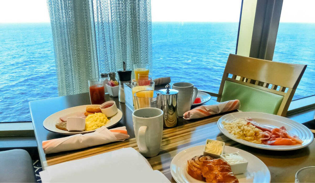 Cruise ship buffet breakfast