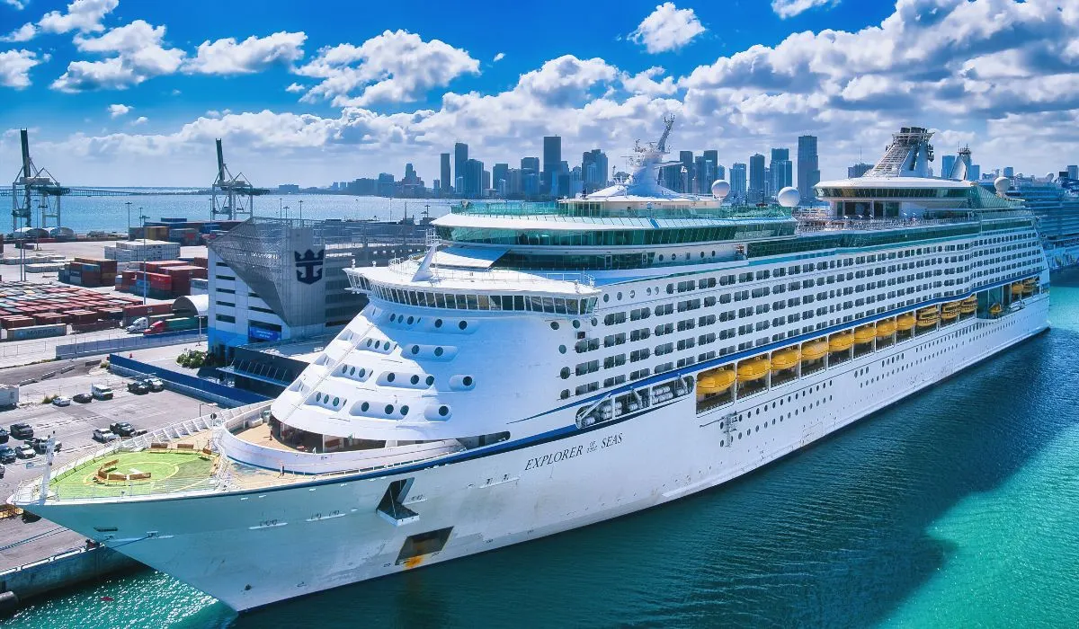 Cruise ship in the port of Miami