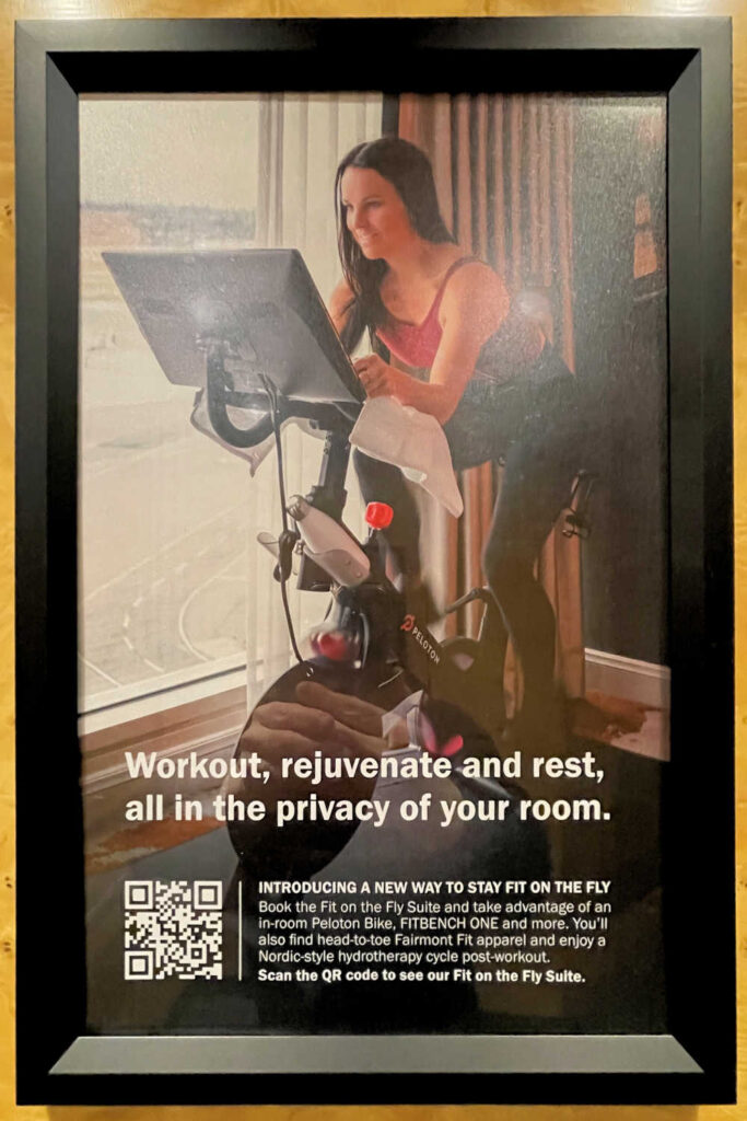 Fit on the Fly Suite advertising outside the Fairmont Vancouver Airport Hotel