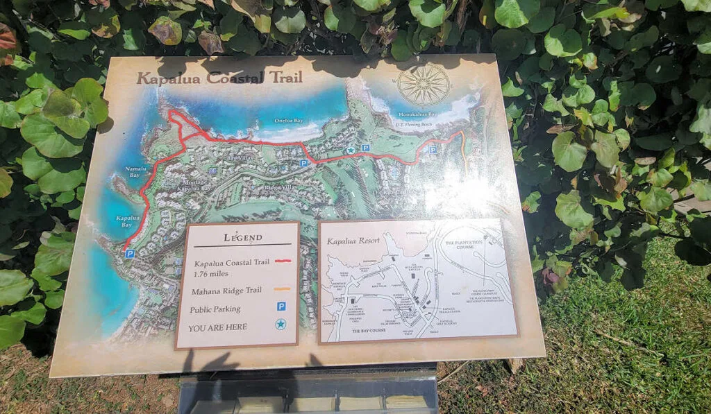 Kapalua Coastal Trail sign