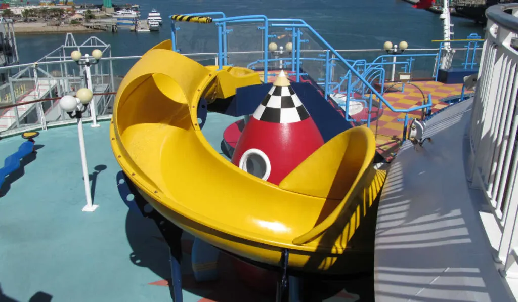 Kids' slide and play area on the Norwegian Star