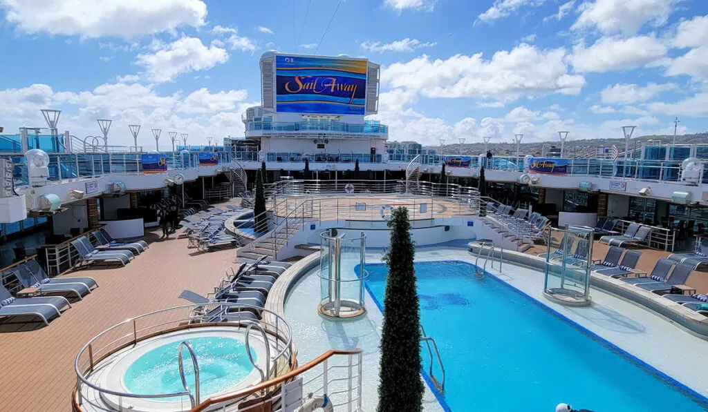 On the lido deck of the Majestic Princess cruise ship