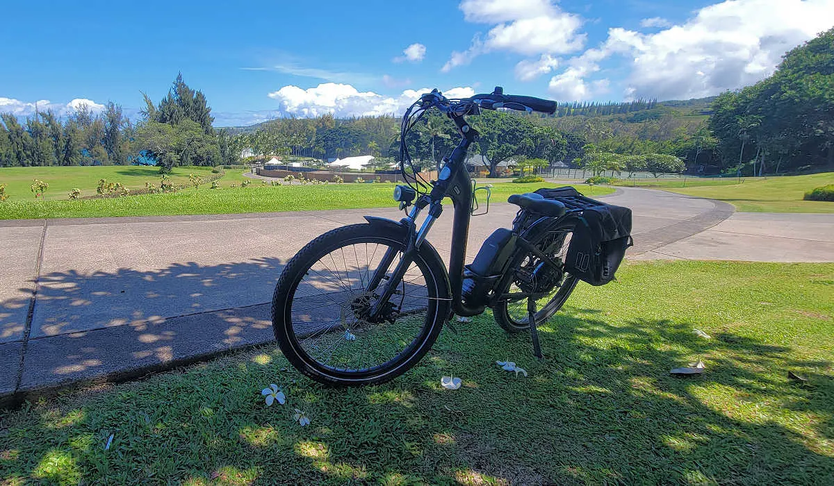 Maui electric bike by a scenic path