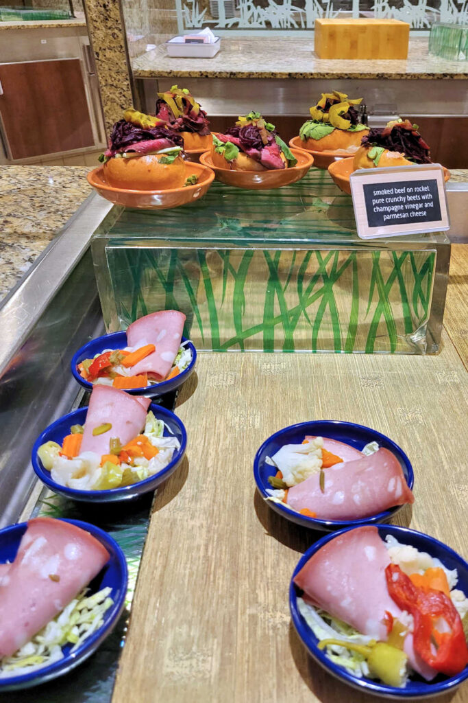 Salads from the cruise ship buffet