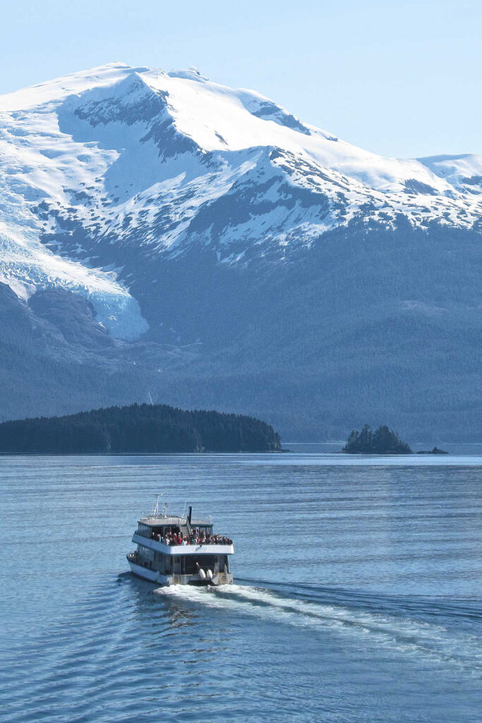 Small vessel going to Tracy Arm, in Alaska