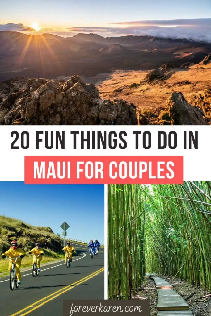 Sunrise at Haleakala, riding a bike from Haleakala, and the bamboo forest of Pipiwai Trail in Maui