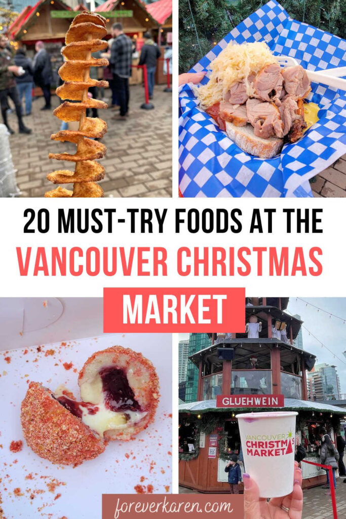 A selection of food from the Vancouver Christmas Market