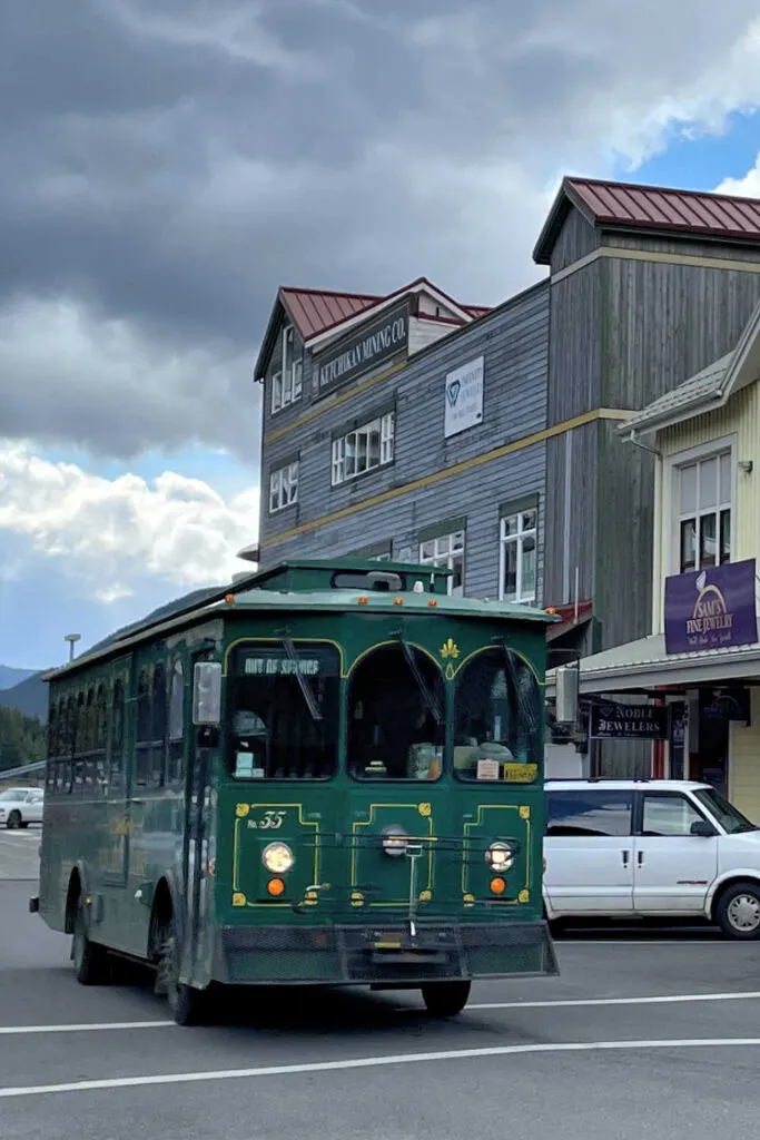 Ketchikan trolley tour bus